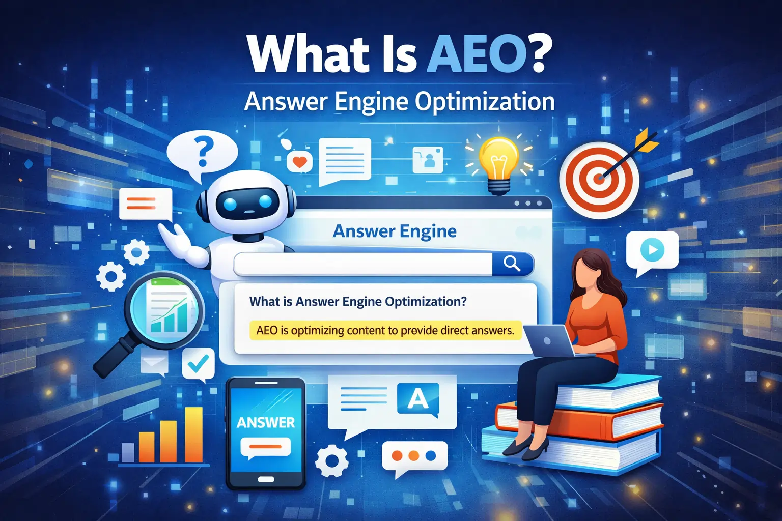answer engine optimization diagram showing how content gets selected for AI answers