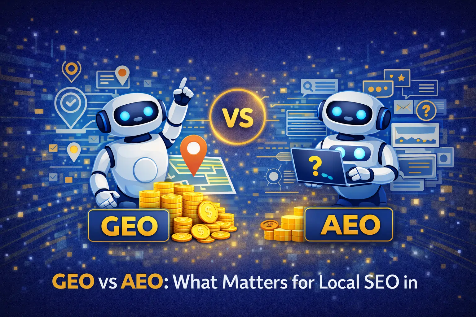 GEO vs AEO comparison for local business visibility in AI search and Google